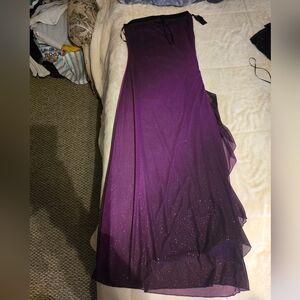 BCX Purple Sparkle Strapless Dress